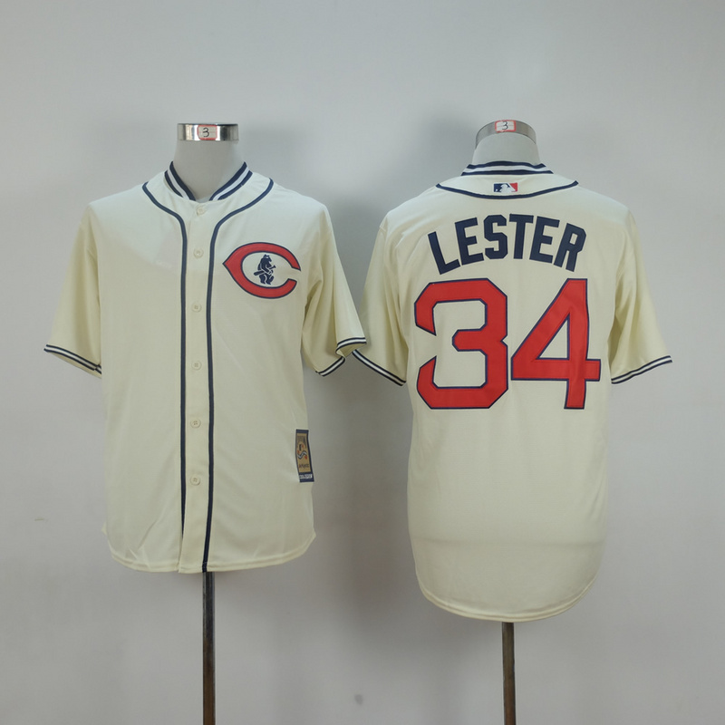 Men Chicago Cubs #34 Lester Cream Throwback 1929 MLB Jerseys